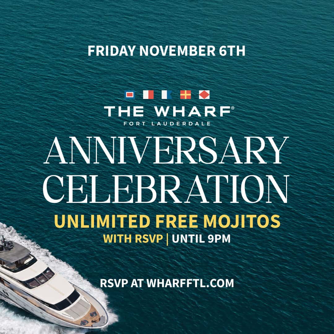 Wharf 7th Year Anniversary Friday event flyer